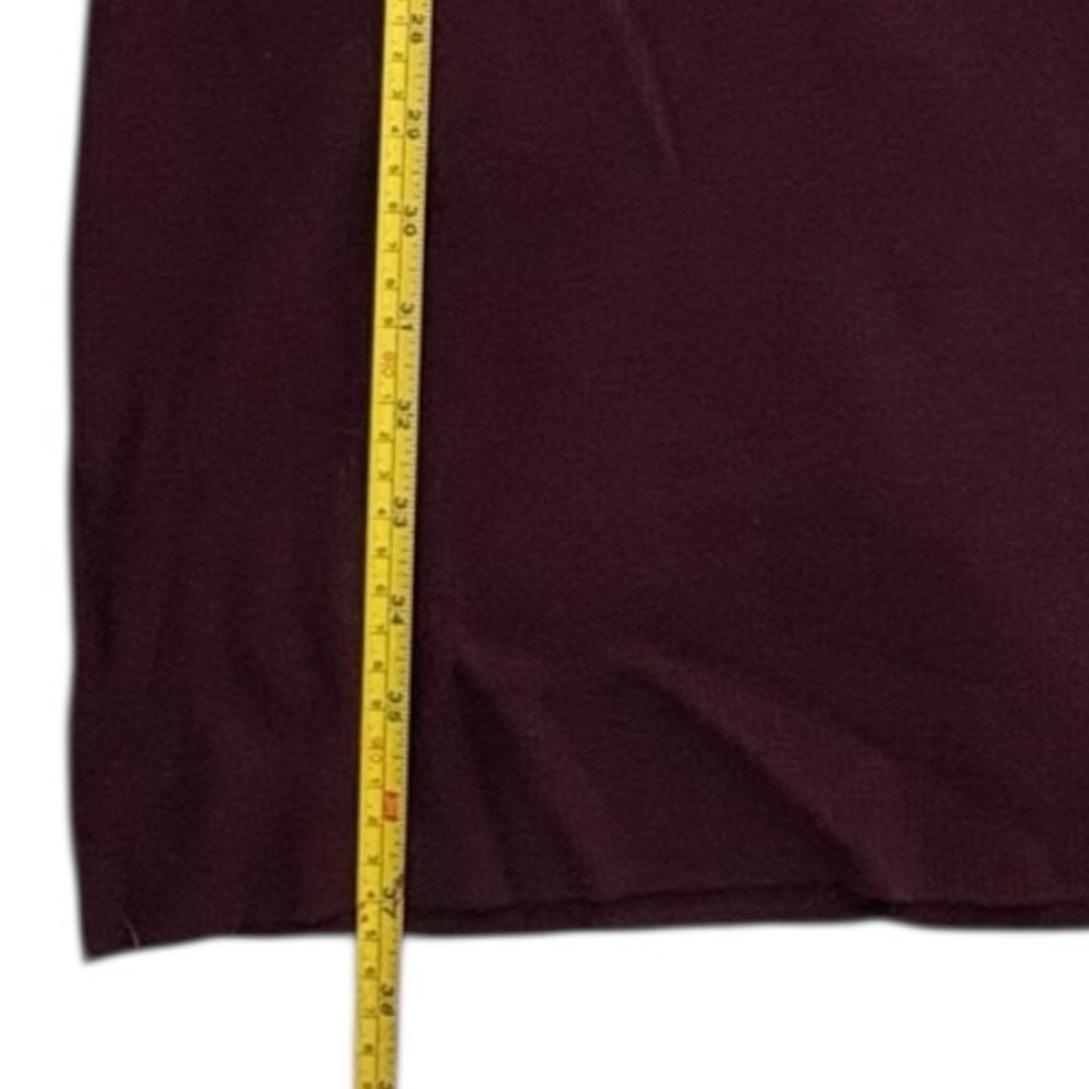 Calvin Klein Zip Neck Burgundy Knit Dress Bodycon Business Work Going Out Size M - Picture 4 of 9